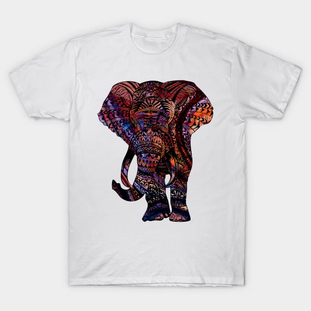 Intricate Asian Elephant Colorful Illustration T-Shirt by VintCam